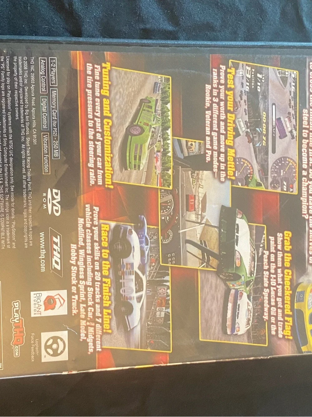 Short Track Racing: Trading Paint - Yellow Racing Video Game PlayStation 2 PS2